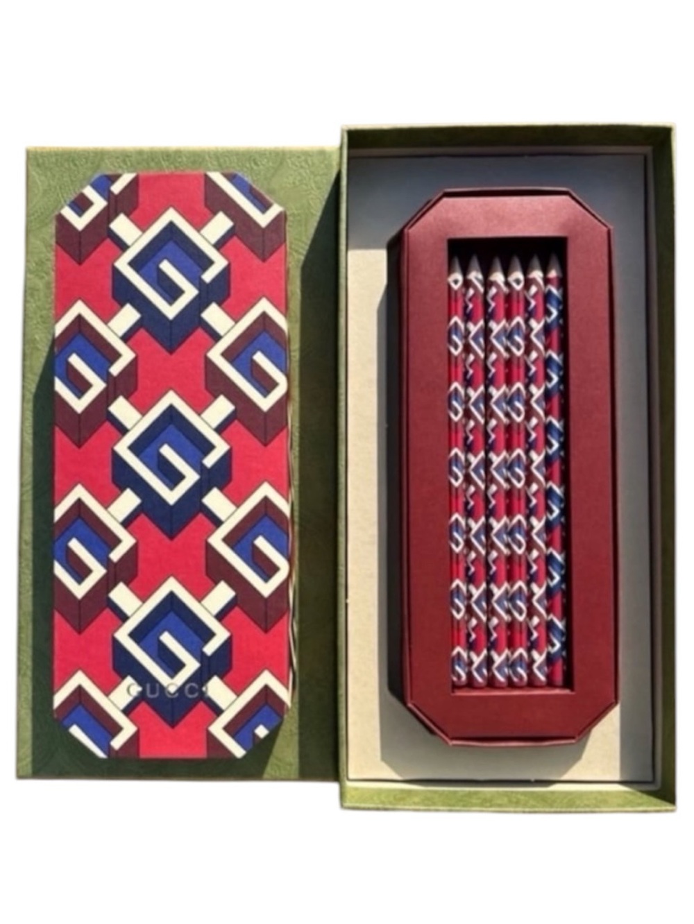 New Gucci pencil set in its Gucci box